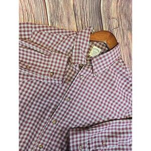 Brooks Brothers Regent Long Sleeve Button Down Red Gingham Mens Size Large